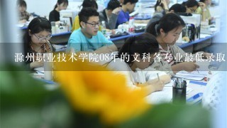 滁州职业技术学院08年的文科各专业最低录取分数线