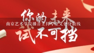 南京艺术学院播音主持专业文化分数线